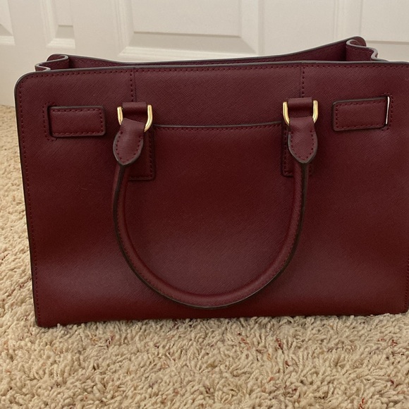 Michael Kors Burgundy Satchel with Gold Hardware, deep burgundy color - Picture 4 of 7